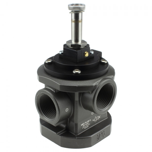 Mec Fluid 2 MF-G3051 3/2-Wege Vakuumventil G1 - NO - Alternative für Univer AG-3051 - Ansicht von links